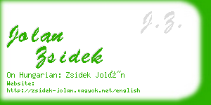 jolan zsidek business card